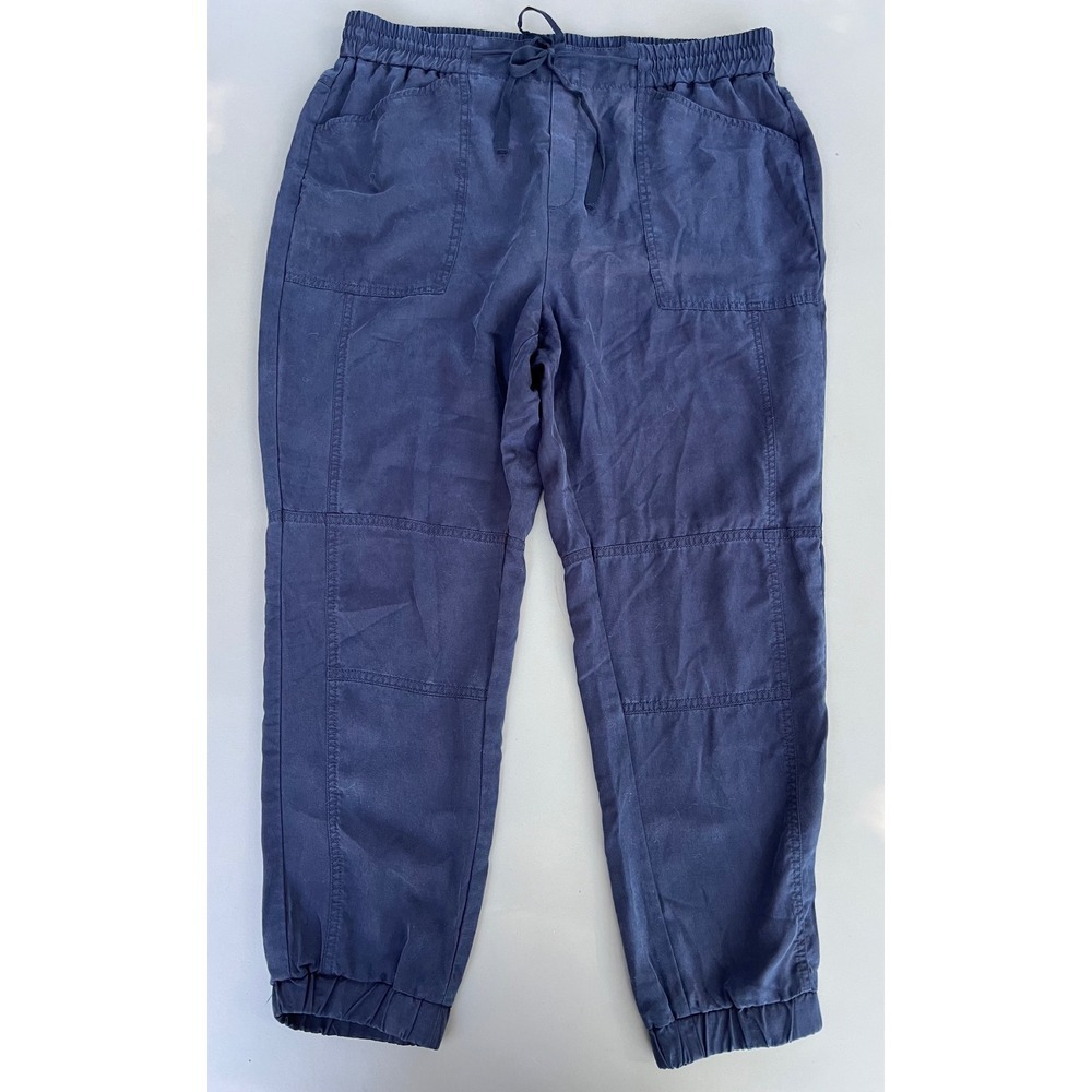 Banana Republic Navy Blue Lyocell Utility Joggers Womens Large Elastic Waist‎